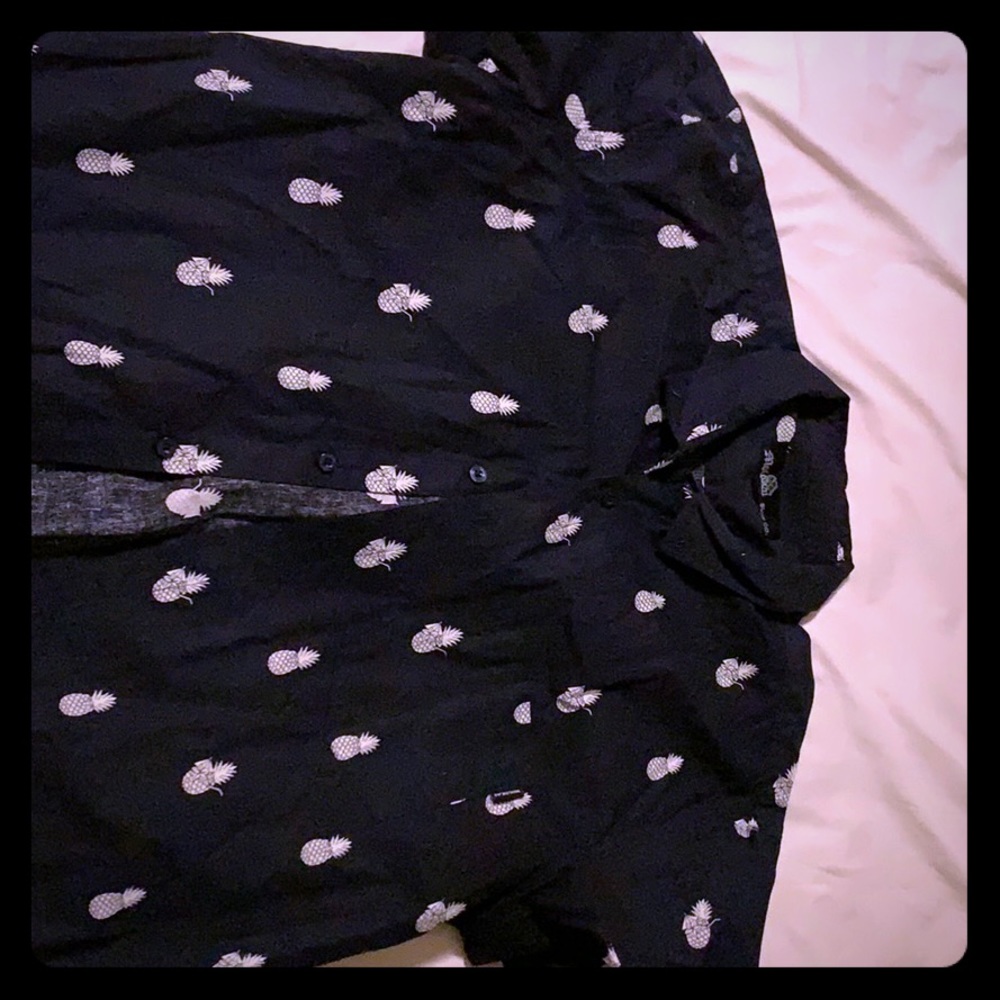 Navy Blue Casual Button Up